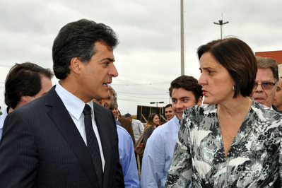 O governador Beto Richa e a secretária da Justiça, Cidadania e Direitos Humanos, Maria Tereza Uille Gomes