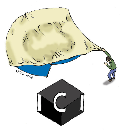 Charge sobre a falta de transparência do ICI – Instituto Curitiba de Informática, do cartunista Lucas Fier, especialmente elaborada para o Blog do Tarso