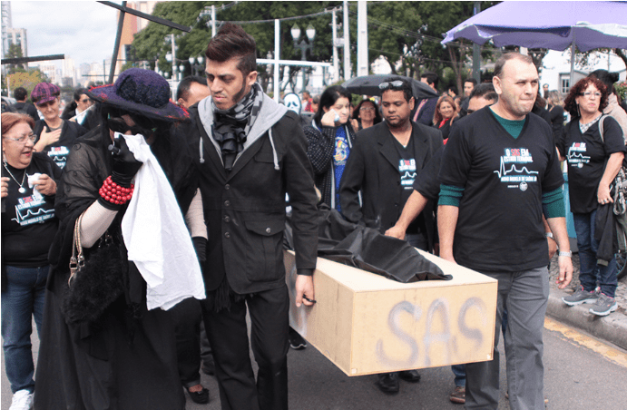 Funeral do SAS. Foto do site da APP Sindicato