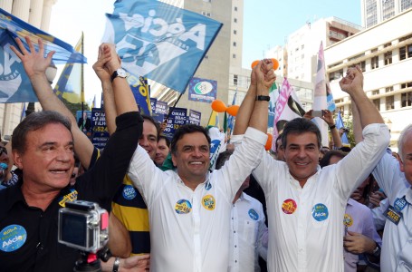Os tucanos Alvaro Dias, Aécio Neves e Beto Richa com discurso de ódio ao PT nos últimos dias