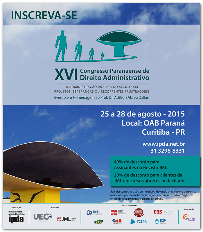 XVI Congresso Paranaense de Direito Administrativo - Inscreva-se